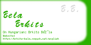 bela brkits business card